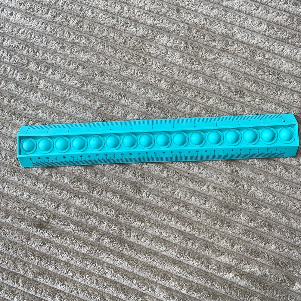 Blue Silicone Pop It Ruler Fidget Toy - 30cm (12”)